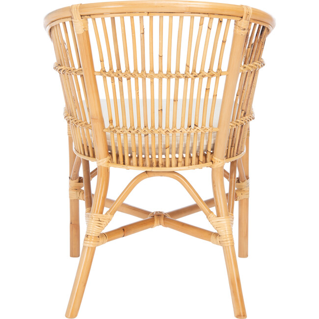 Olivia Rattan Accent Chair with Cushion, Tan - Accent Seating - 4