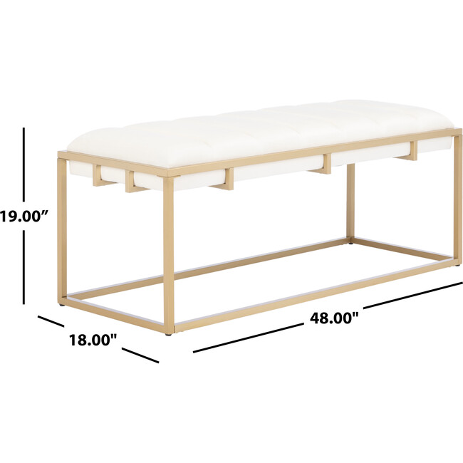 Thalam Channel Tufted Bench, White - Accent Seating - 7