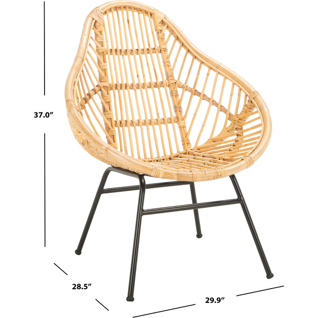 Elisa Rattan Accent Chair, Tan - Accent Seating - 8