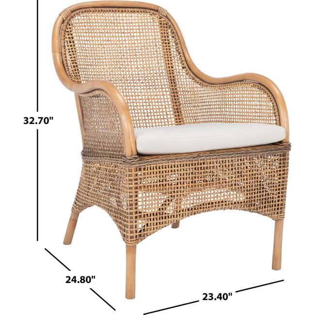 Charlie Rattan Accent Chair with Cushion - Accent Seating - 7