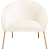 Mandi Velvet Accent Chair, White - Accent Seating - 1 - thumbnail