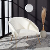 Mandi Velvet Accent Chair, White - Accent Seating - 2