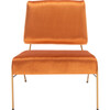 Romilly Velvet Accent Chair, Orange - Accent Seating - 1 - thumbnail