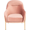 Eleazer Velvet Accent Chair, Blush - Accent Seating - 1 - thumbnail