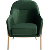 Eleazer Velvet Accent Chair, Emerald - Accent Seating - 1 - thumbnail