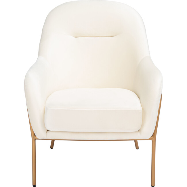 Eleazer Velvet Accent Chair, White - Accent Seating - 1