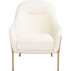 Eleazer Velvet Accent Chair, White - Accent Seating - 1 - thumbnail