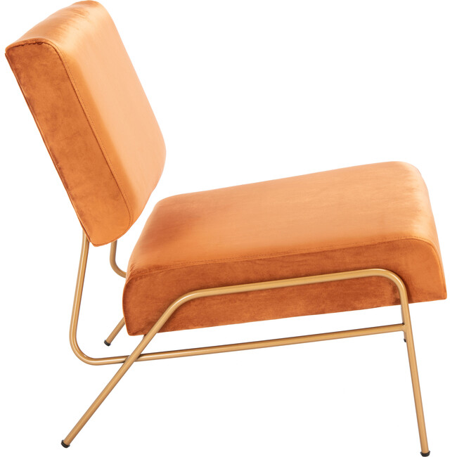 Romilly Velvet Accent Chair, Orange - Accent Seating - 3