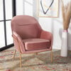 Eleazer Velvet Accent Chair, Blush - Accent Seating - 2