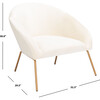 Mandi Velvet Accent Chair, White - Accent Seating - 7