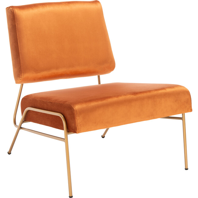 Romilly Velvet Accent Chair, Orange - Accent Seating - 4