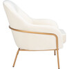 Eleazer Velvet Accent Chair, White - Accent Seating - 3