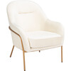 Eleazer Velvet Accent Chair, White - Accent Seating - 4