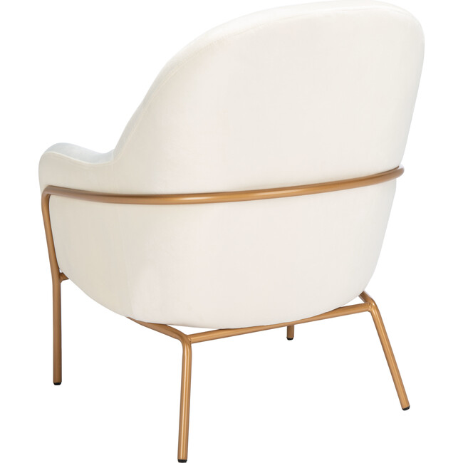 Eleazer Velvet Accent Chair, White - Accent Seating - 5