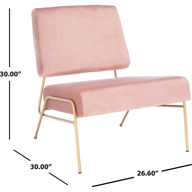 Romilly Velvet Accent Chair, Blush - Accent Seating - 7