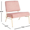 Romilly Velvet Accent Chair, Blush - Accent Seating - 7