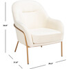 Eleazer Velvet Accent Chair, White - Accent Seating - 7 - thumbnail