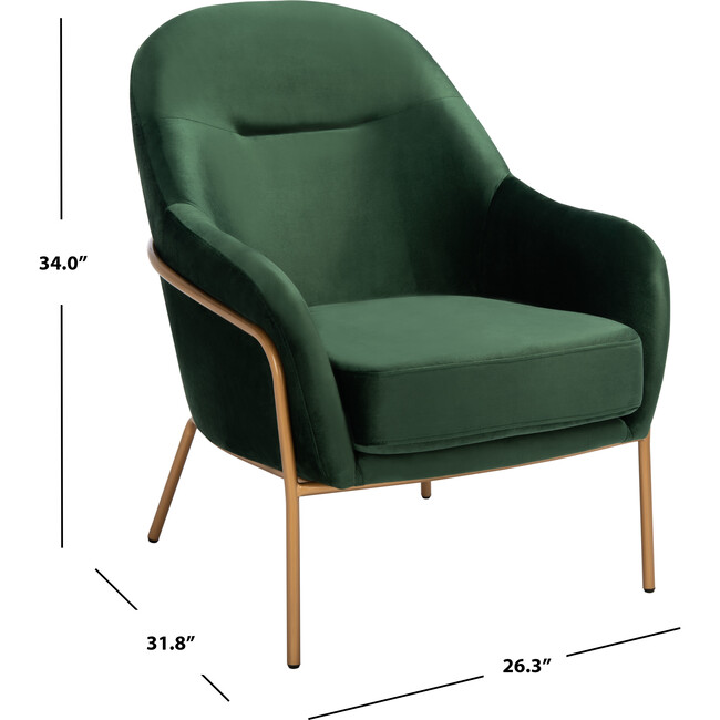 Eleazer Velvet Accent Chair, Emerald - Accent Seating - 7