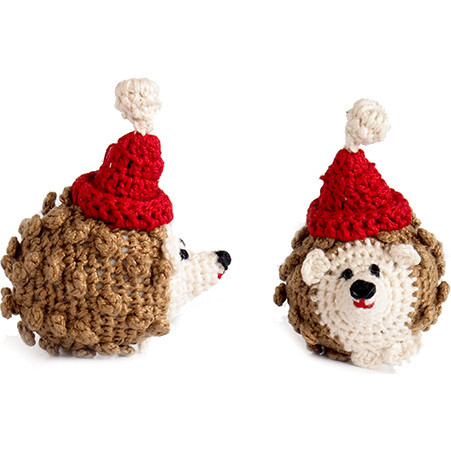 Crochet Hedgehog in Santa Hat Ornament - Ornaments - 1
