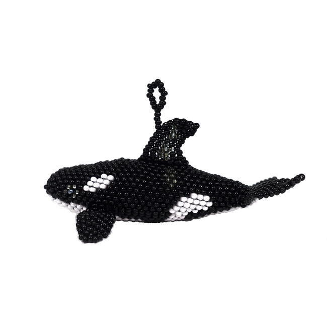 Beaded Orca Ornament