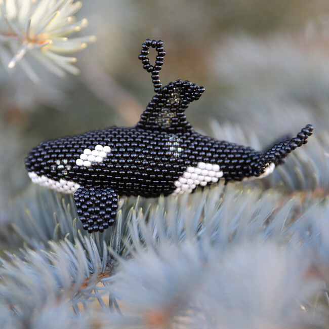 Beaded Orca Ornament - Ornaments - 2