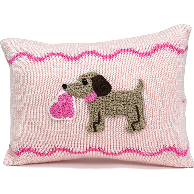 Valentine Puppy Pillow, Pink