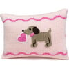 Valentine Puppy Pillow, Pink - Pillows - 1 - thumbnail