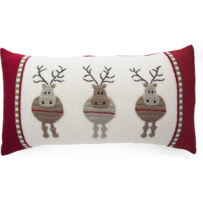 Round Reindeer Applique Pillow