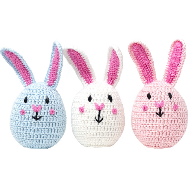 Crochet Bunny Egg Toys, Set of 3