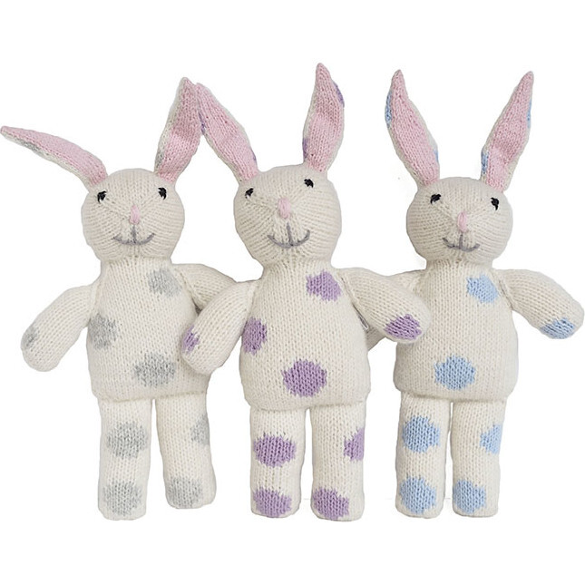 Bunnies with Pastel Spots, Set of 3