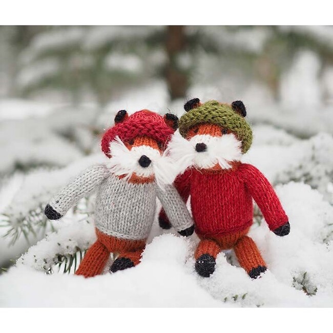 Fox In Sweater Ornaments, Set of 3