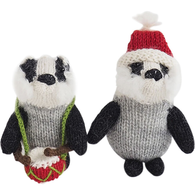 Set of 2 Badger Band Ornaments