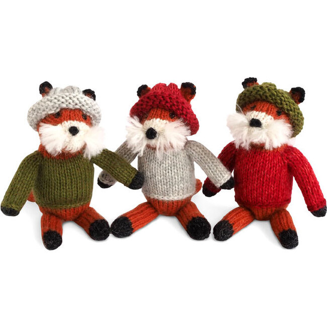 Sweater Fox Ornament, Grey - Ornaments - 1