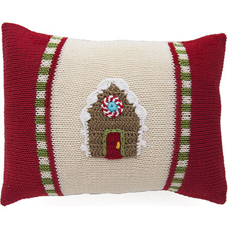 Mini Gingerbread House Pillow, Red
