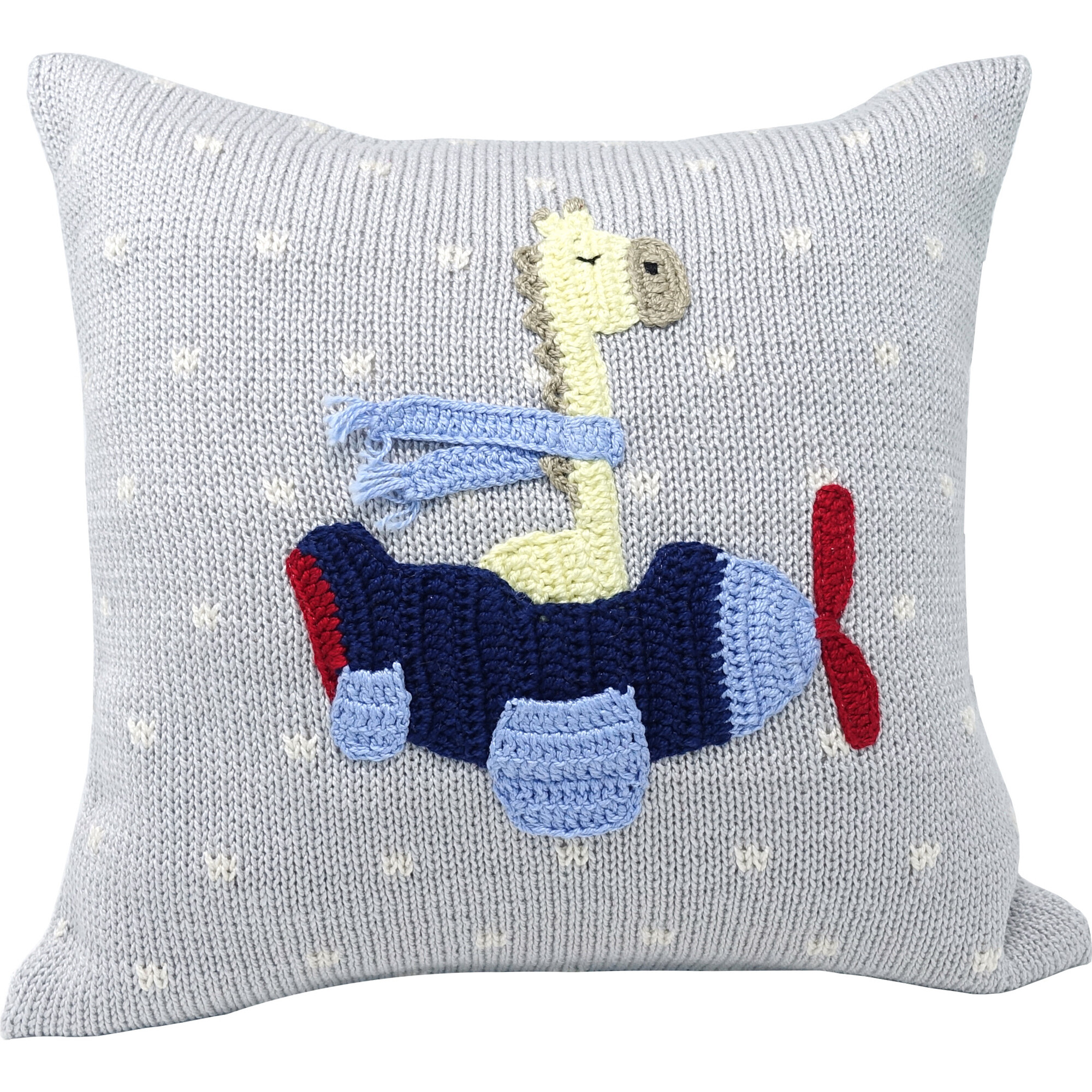 Giraffe Pilot Pillow, Grey Multi - Decorative Pillows - 1