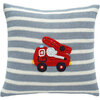 Fire Truck Pillow, Grey Stripe - Decorative Pillows - 1 - thumbnail