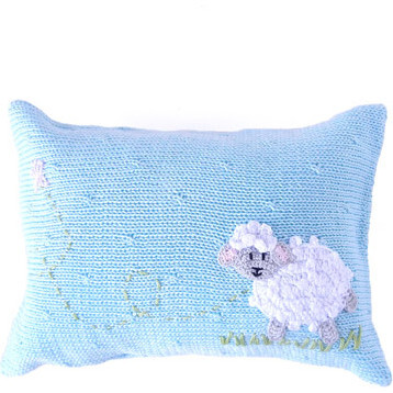 Sheep Mini Pillow, Blue - Decorative Pillows - 1