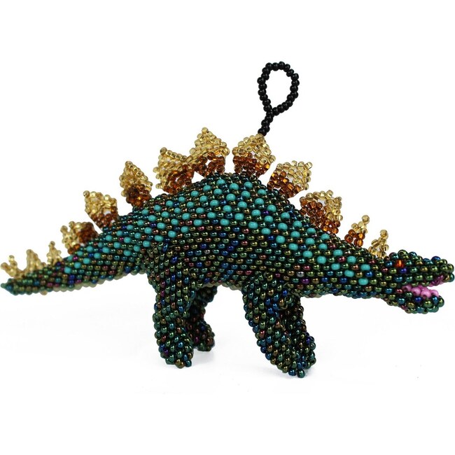 Beaded Stegosaurus Ornament, Green