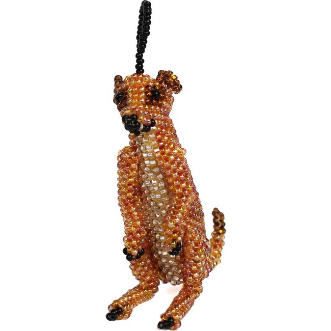 Beaded Meerkat Ornament, Tan - Ornaments - 1