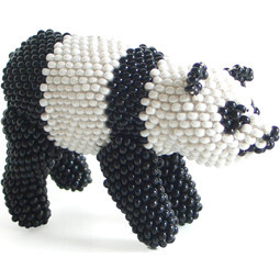 Beaded Panda Ornament, Black/White