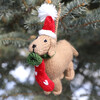 Dog with Stocking Ornament, Set of 2 - Ornaments - 4
