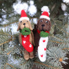 Dog with Stocking Ornament, Set of 2 - Ornaments - 5