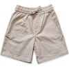 Pull On Straight Shorts, Ecru - Shorts - 1 - thumbnail