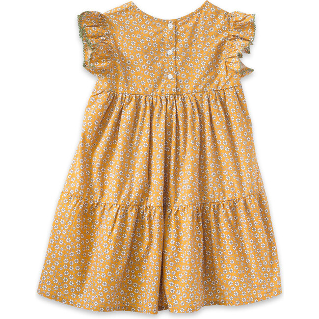 Sara Dress, Mustard Daisy Print - Dresses - 3
