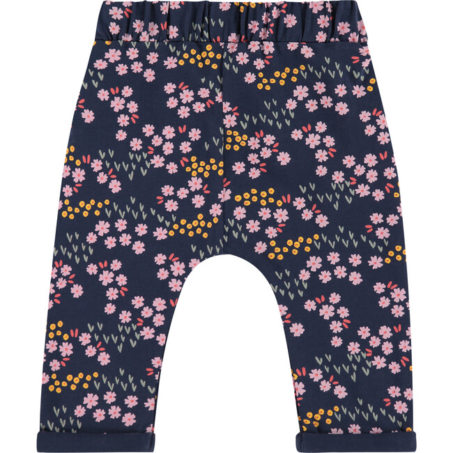 Printed Floral Relaxed Fit Pants, Marine