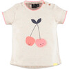 Cherry Tee, Cream with Pink - Tees - 1 - thumbnail