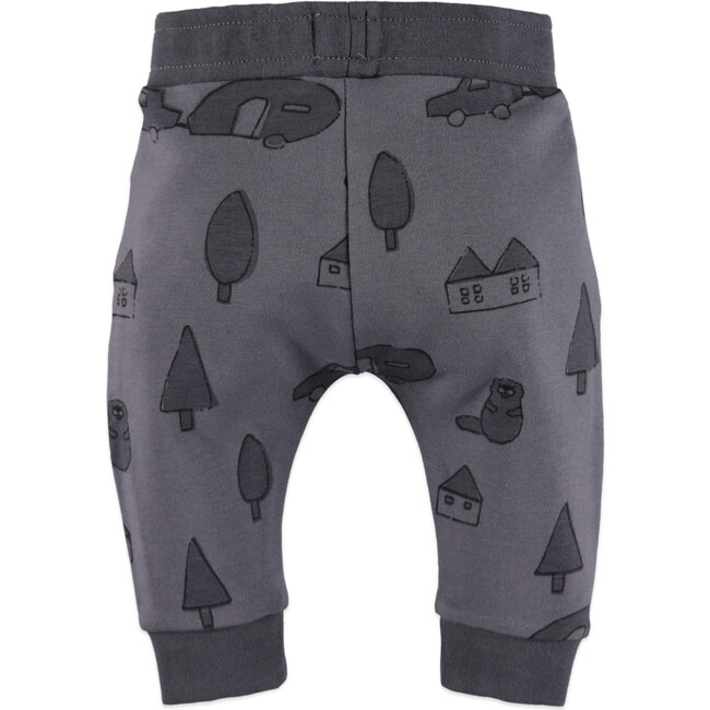 Printed Joggers, Dark Charcoal - Pants - 2