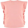 Ruffle Tee, Pink Stripes - Tees - 2