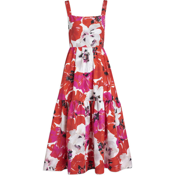 Women's Gia Dress, Red and Pink Poppy Print - Tanya Taylor Dresses ...