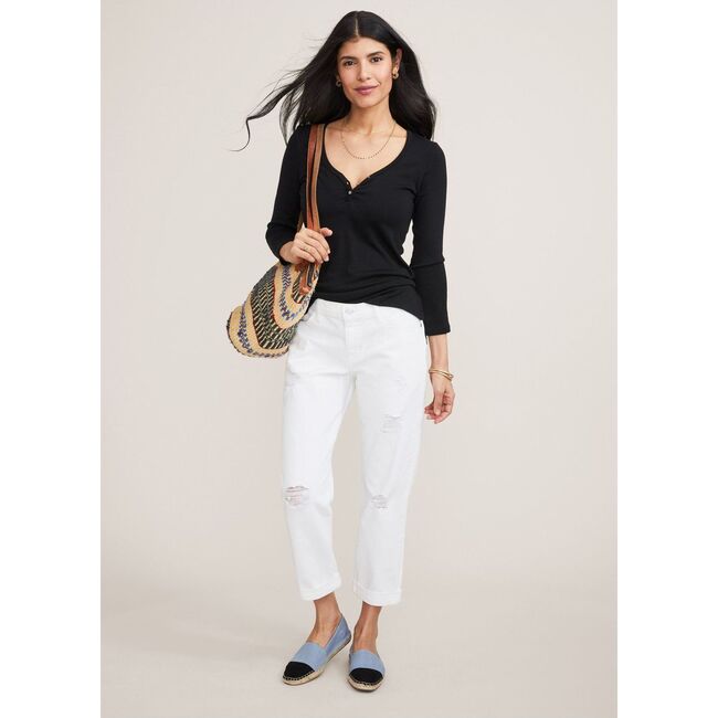 The Women's Rib Nursing Henley, Black - T-Shirts - 3